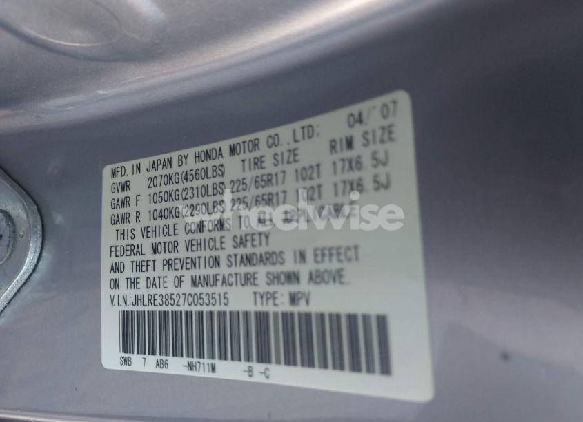 Photo 9 of 2007 Honda Cr-v EX (VIN JHLRE38527C053515)