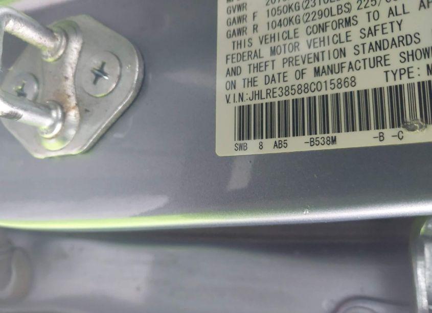 Photo 9 of 2008 Honda Cr-v EX (VIN JHLRE38588C015868)