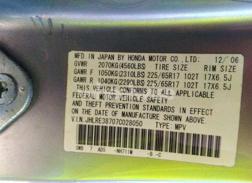 Photo 9 of 2007 Honda Cr-v EX-L (VIN JHLRE38707C028050)