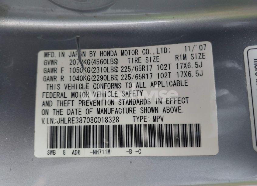 Photo 9 of 2008 Honda Cr-v EX-L (VIN JHLRE38708C018328)