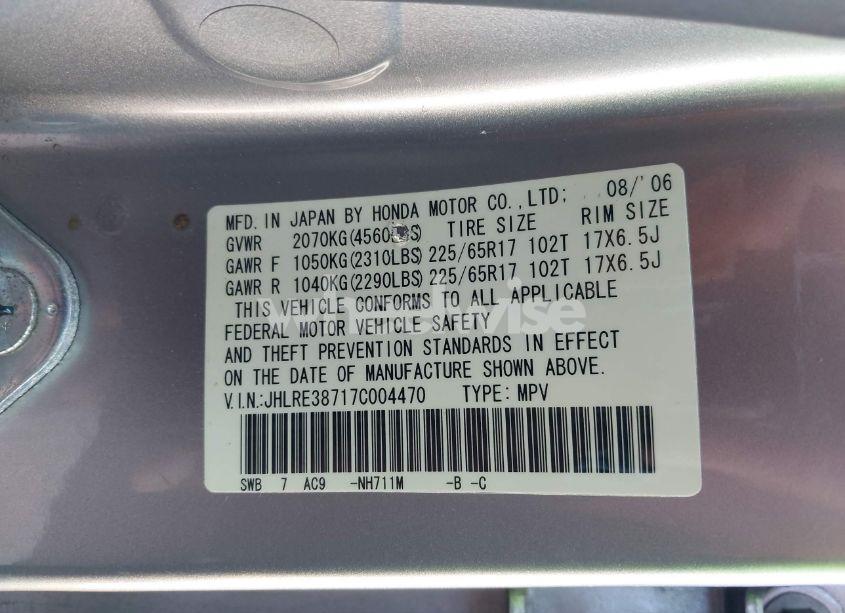 Photo 9 of 2007 Honda Cr-v EX-L (VIN JHLRE38717C004470)