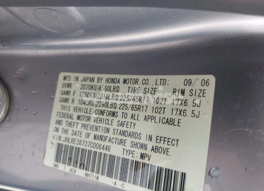 Photo 9 of 2007 Honda Cr-v EX-L (VIN JHLRE38737C006446)