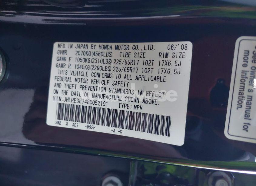 Photo 9 of 2008 Honda Cr-v EX-L (VIN JHLRE38748C052191)