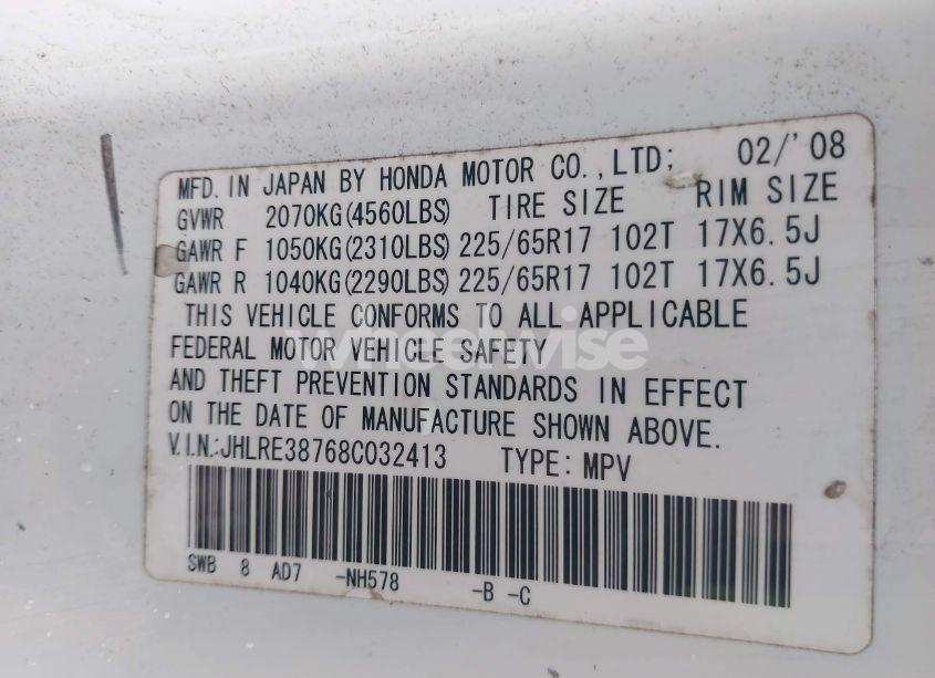 Photo 9 of 2008 Honda Cr-v EX-L (VIN JHLRE38768C032413)