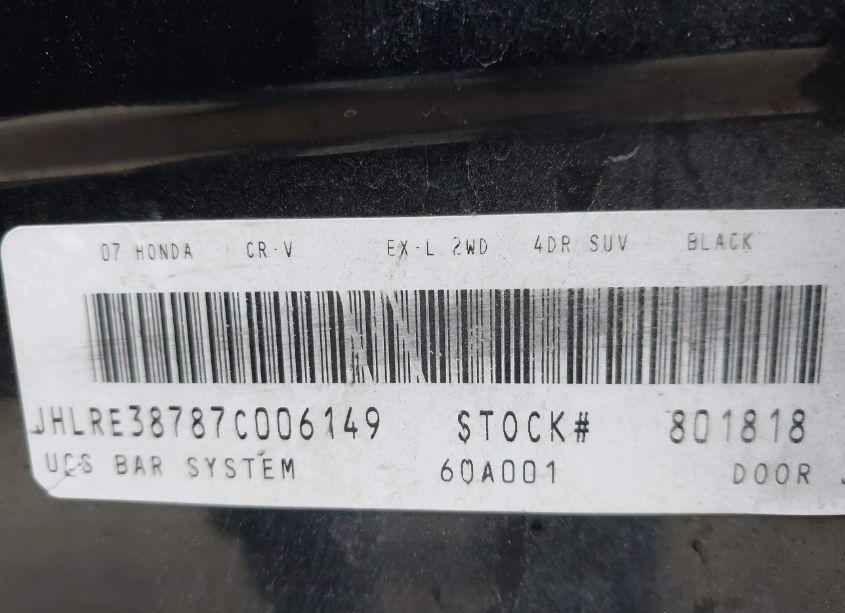 Photo 9 of 2007 Honda Cr-v EX-L (VIN JHLRE38787C006149)