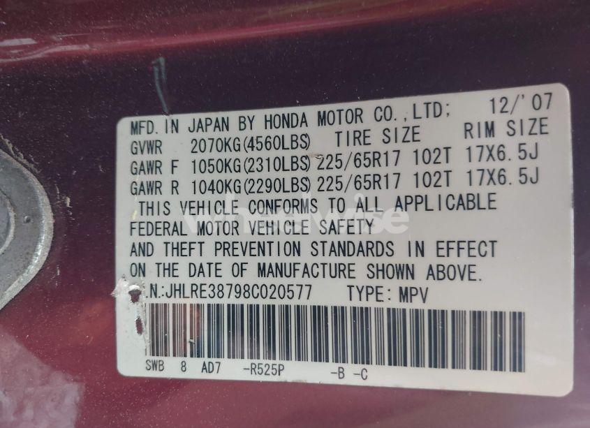 Photo 9 of 2008 Honda Cr-v EX-L (VIN JHLRE38798C020577)