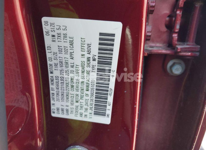 Photo 9 of 2008 Honda Cr-v EX-L (VIN JHLRE38798C051070)