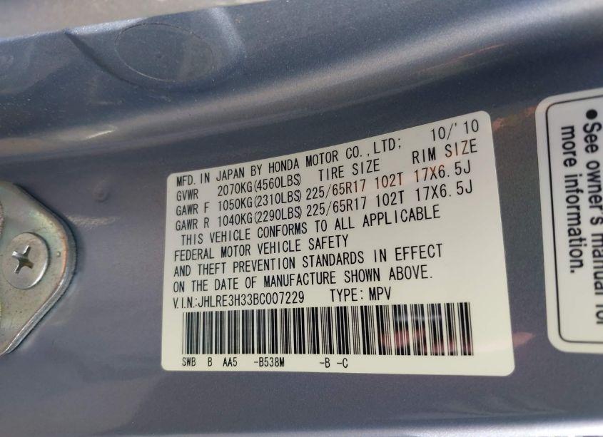 Photo 9 of 2011 Honda Cr-v LX (VIN JHLRE3H33BC007229)