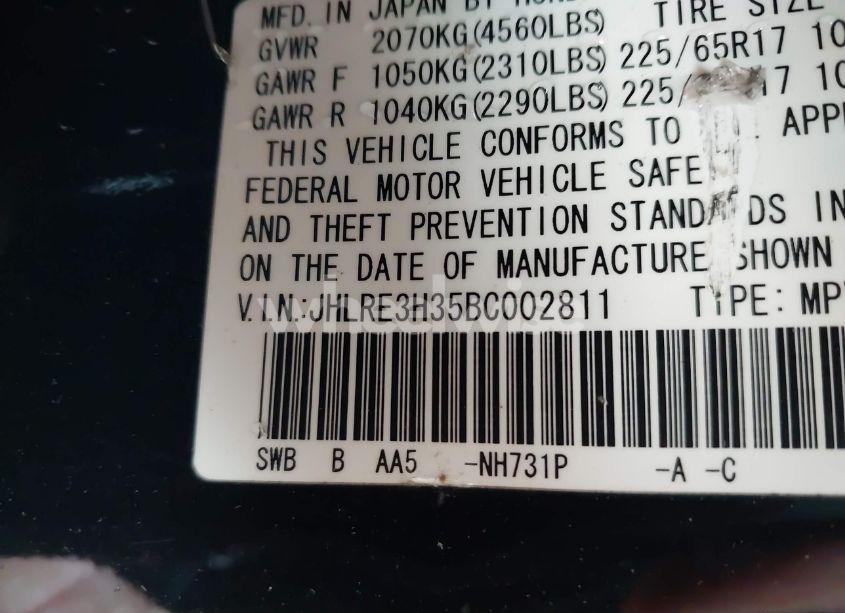 Photo 9 of 2011 Honda Cr-v LX (VIN JHLRE3H35BC002811)
