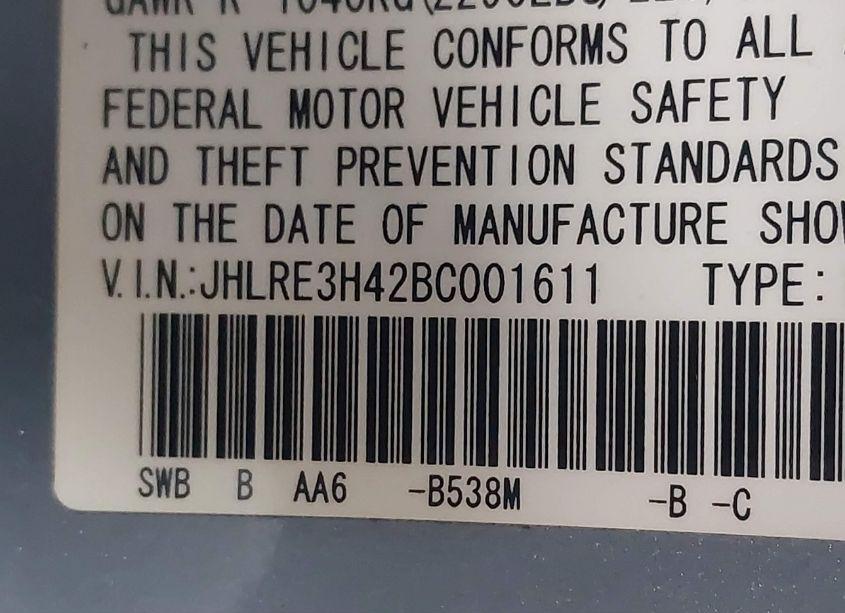 Photo 9 of 2011 Honda Cr-v SE (VIN JHLRE3H42BC001611)