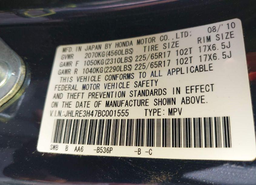 Photo 8 of 2011 Honda Cr-v SE (VIN JHLRE3H47BC001555)