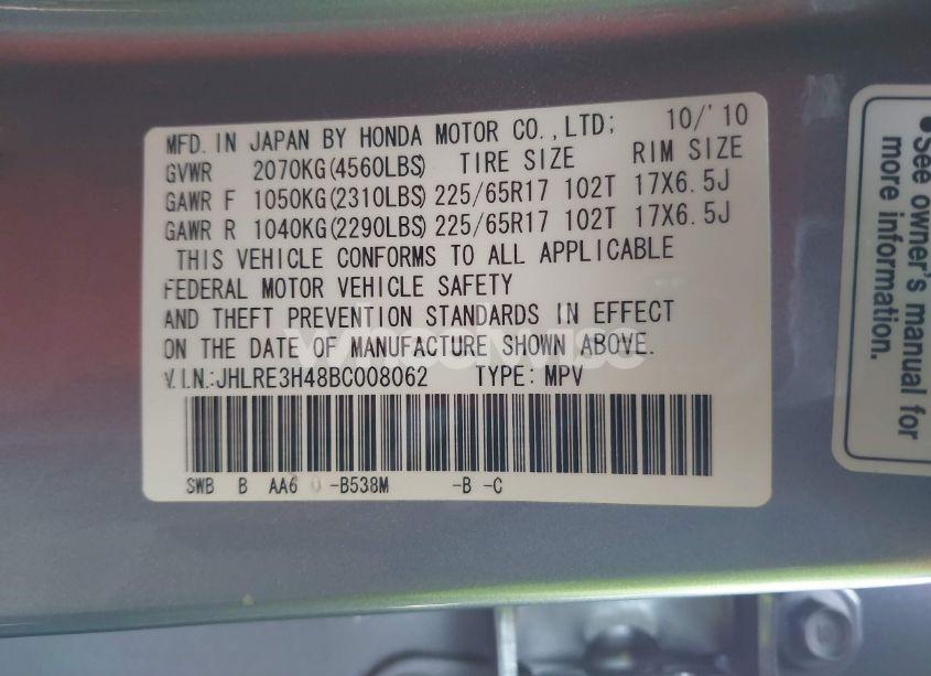 Photo 9 of 2011 Honda Cr-v SE (VIN JHLRE3H48BC008062)