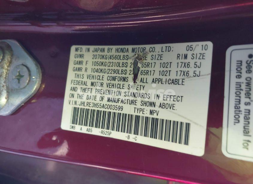 Photo 9 of 2010 Honda Cr-v EX (VIN JHLRE3H55AC003599)