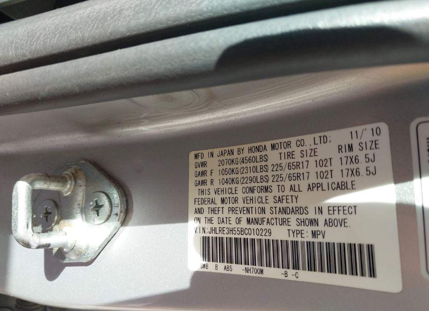 Photo 9 of 2011 Honda Cr-v EX (VIN JHLRE3H55BC010229)