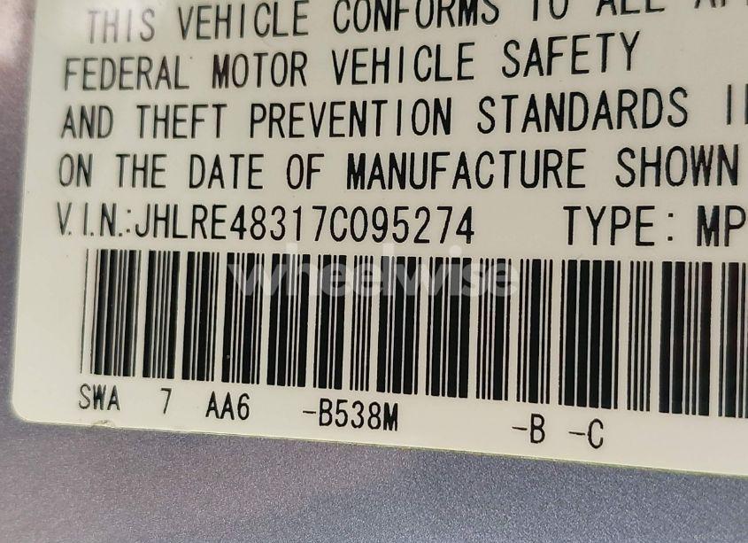 Photo 9 of 2007 Honda Cr-v LX (VIN JHLRE48317C095274)