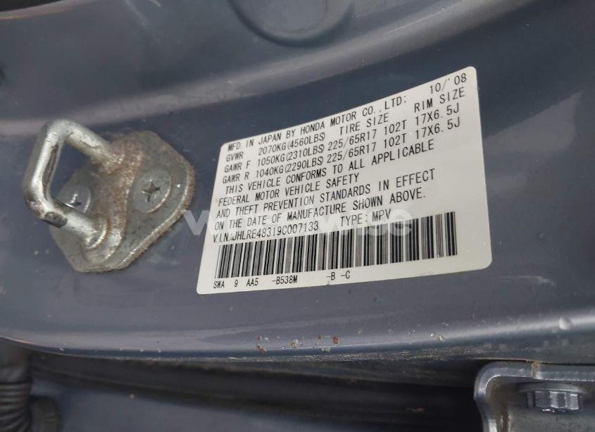 Photo 9 of 2009 Honda Cr-v LX (VIN JHLRE48319C007133)