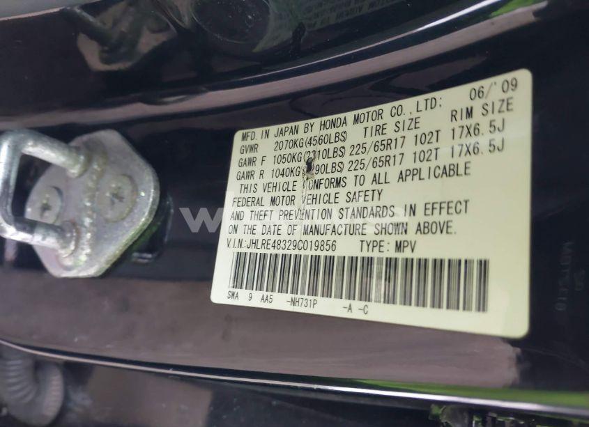 Photo 9 of 2009 Honda Cr-v LX (VIN JHLRE48329C019856)