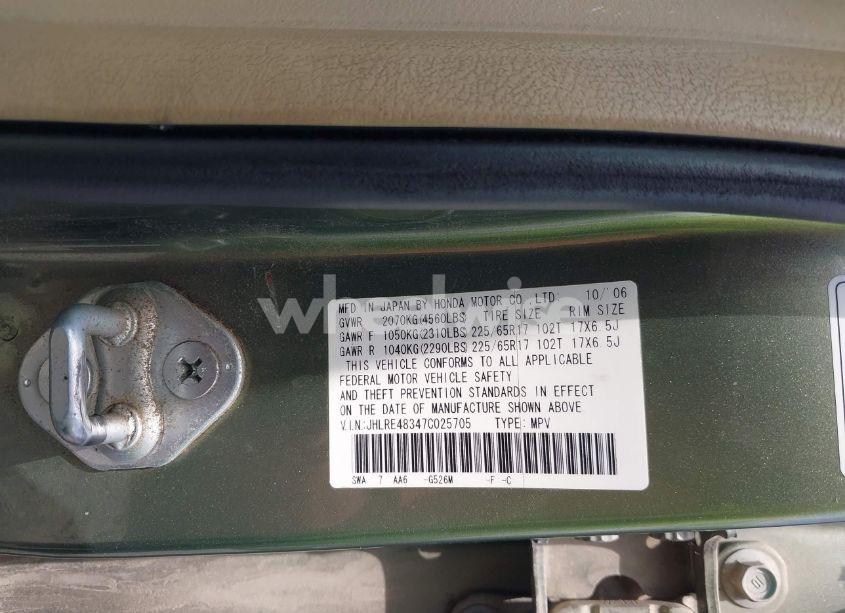 Photo 9 of 2007 Honda Cr-v LX (VIN JHLRE48347C025705)