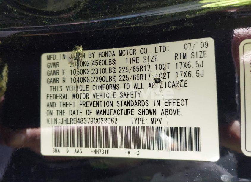Photo 9 of 2009 Honda Cr-v LX (VIN JHLRE48379C023062)