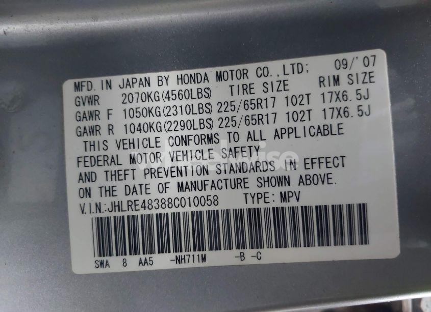 Photo 9 of 2008 Honda Cr-v LX (VIN JHLRE48388C010058)