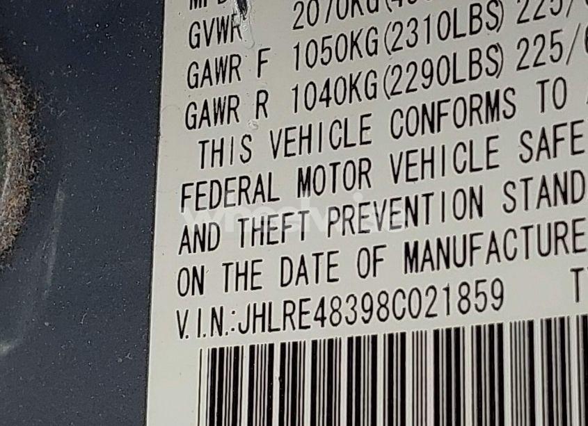 Photo 9 of 2008 Honda Cr-v LX (VIN JHLRE48398C021859)