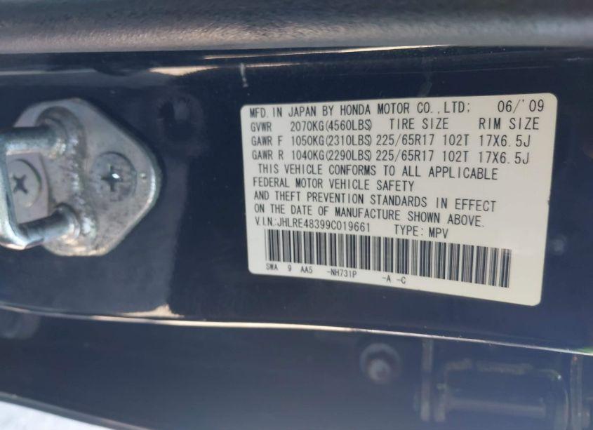 Photo 9 of 2009 Honda Cr-v LX (VIN JHLRE48399C019661)