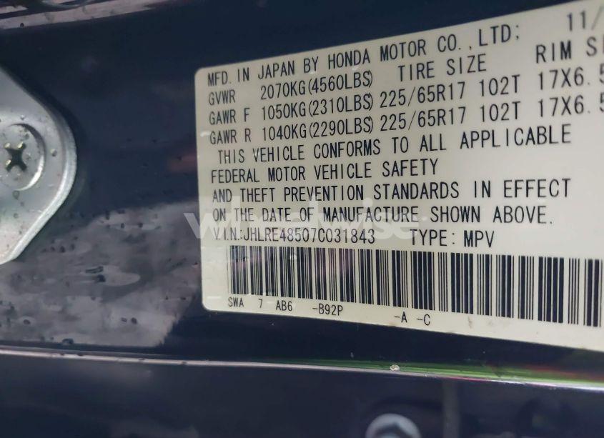 Photo 9 of 2007 Honda Cr-v EX (VIN JHLRE48507C031843)