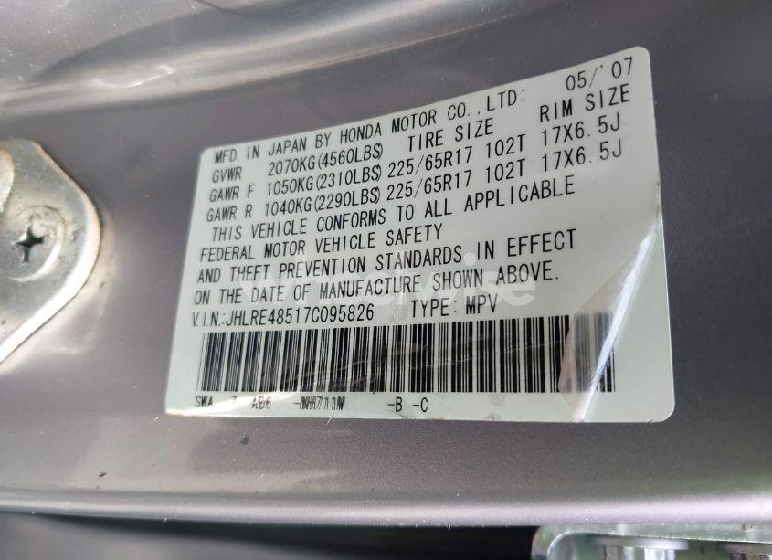 Photo 9 of 2007 Honda Cr-v EX (VIN JHLRE48517C095826)