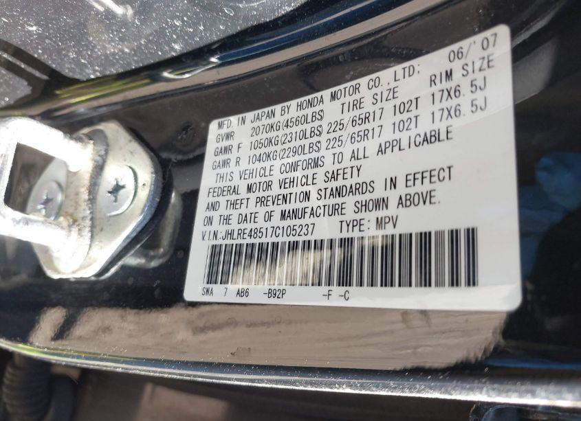 Photo 9 of 2007 Honda Cr-v EX (VIN JHLRE48517C105237)