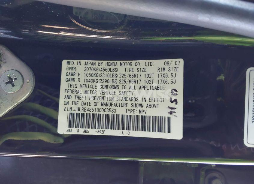 Photo 9 of 2008 Honda Cr-v EX (VIN JHLRE48518C003583)