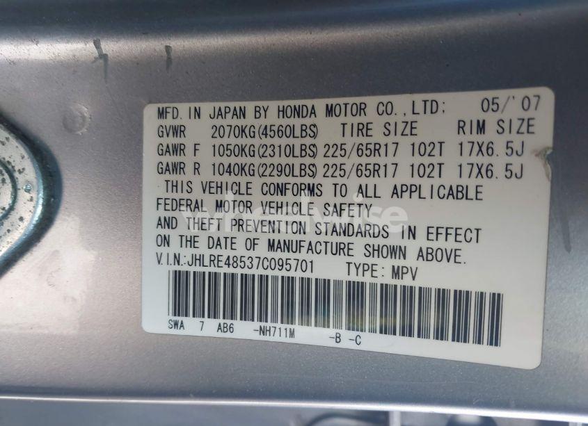 Photo 9 of 2007 Honda Cr-v EX (VIN JHLRE48537C095701)