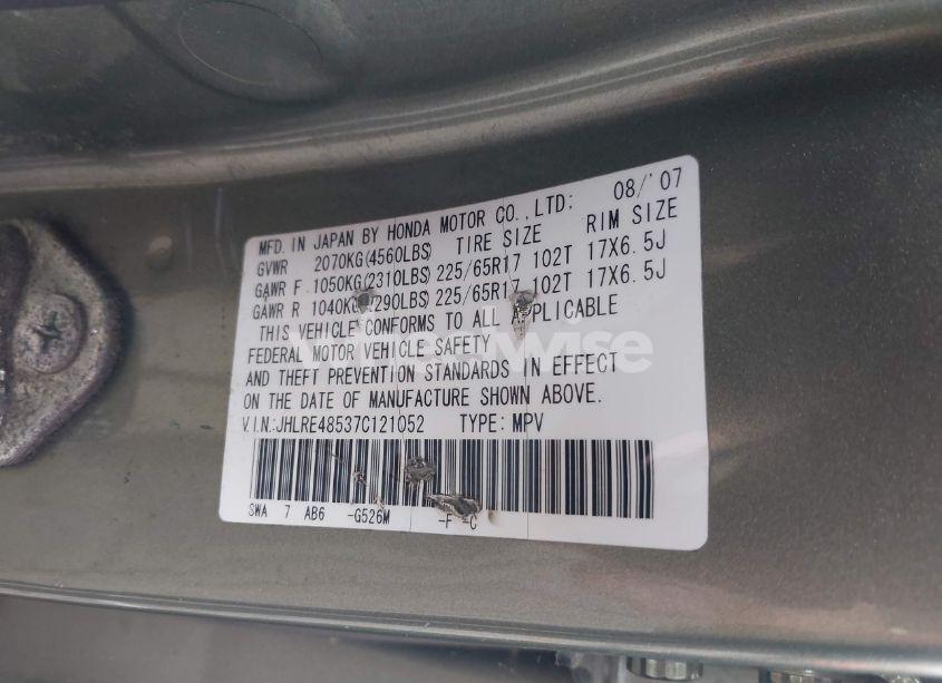 Photo 9 of 2007 Honda Cr-v EX (VIN JHLRE48537C121052)