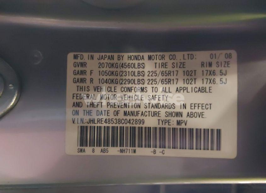 Photo 9 of 2008 Honda Cr-v EX (VIN JHLRE48538C042899)