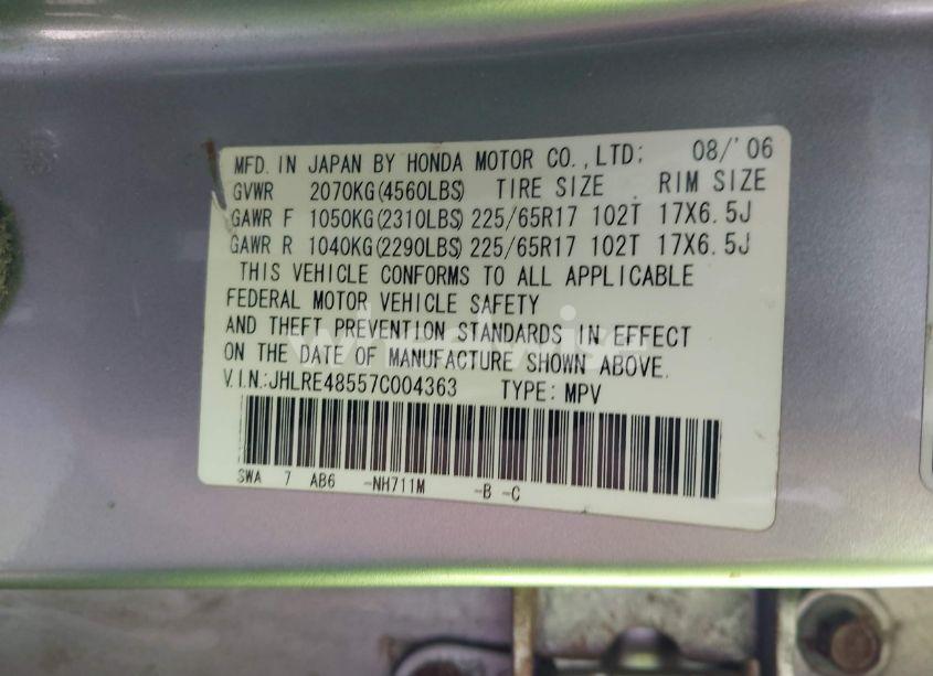 Photo 9 of 2007 Honda Cr-v EX (VIN JHLRE48557C004363)