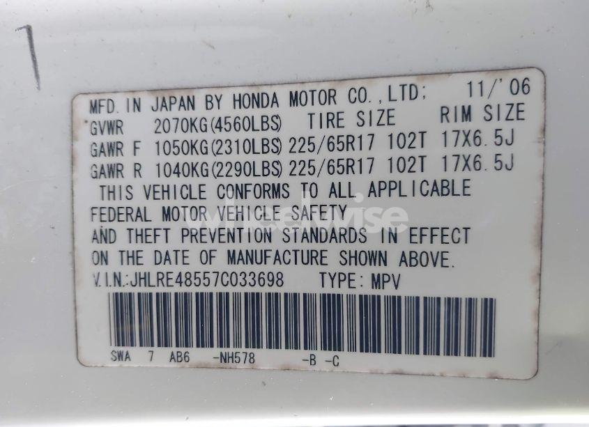 Photo 9 of 2007 Honda Cr-v EX (VIN JHLRE48557C033698)