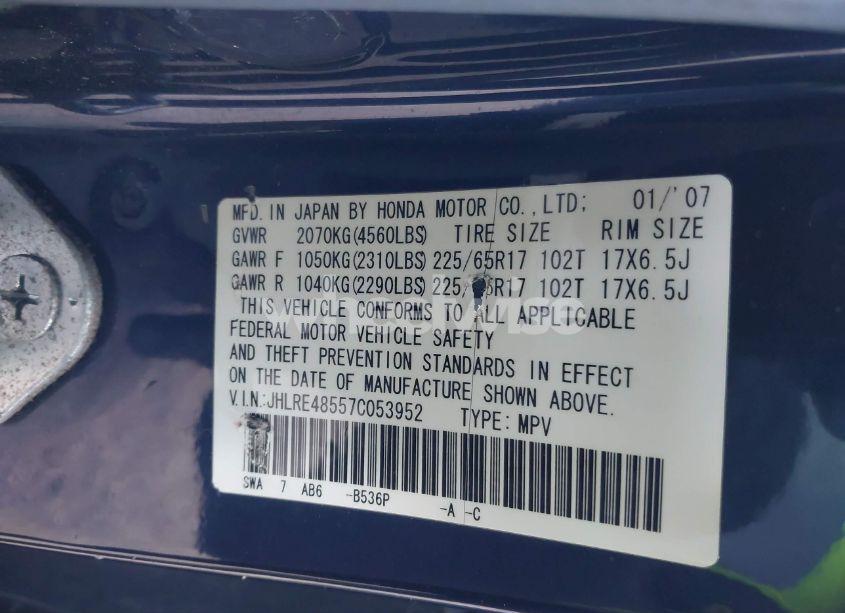 Photo 9 of 2007 Honda Cr-v EX (VIN JHLRE48557C053952)