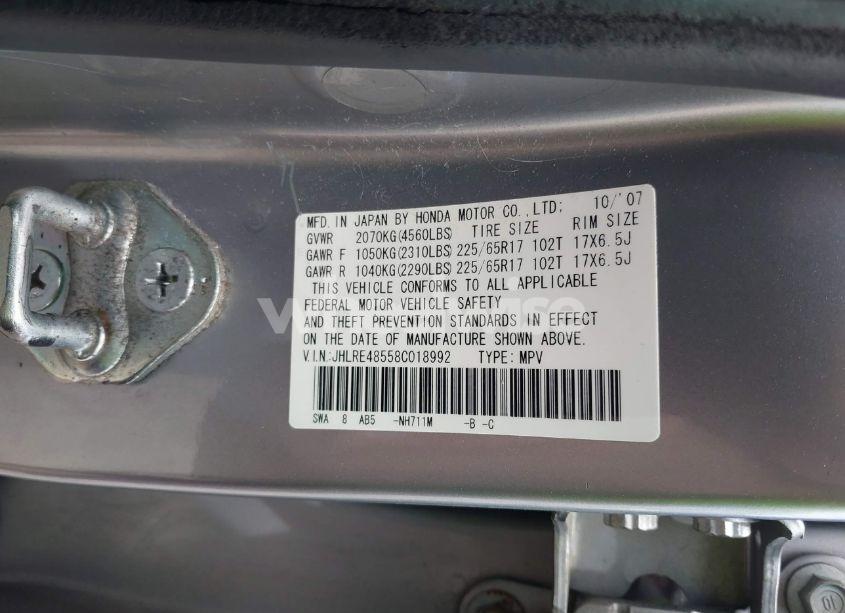 Photo 9 of 2008 Honda Cr-v EX (VIN JHLRE48558C018992)