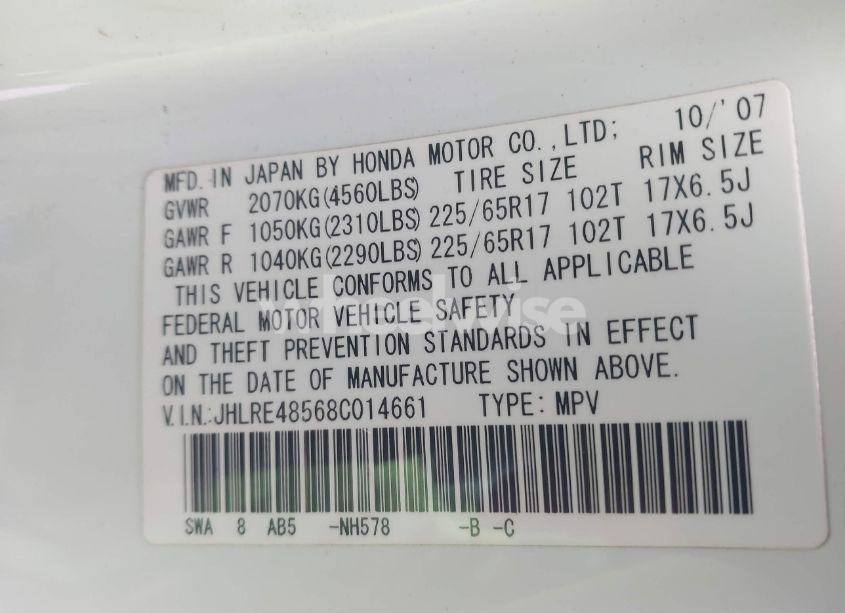 Photo 9 of 2008 Honda Cr-v EX (VIN JHLRE48568C014661)