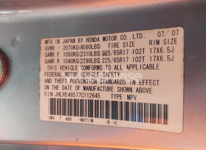 Photo 9 of 2007 Honda Cr-v EX (VIN JHLRE48577C112645)