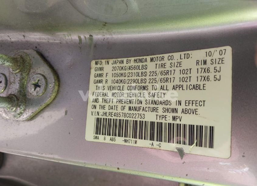 Photo 9 of 2008 Honda Cr-v EX (VIN JHLRE48578C022753)