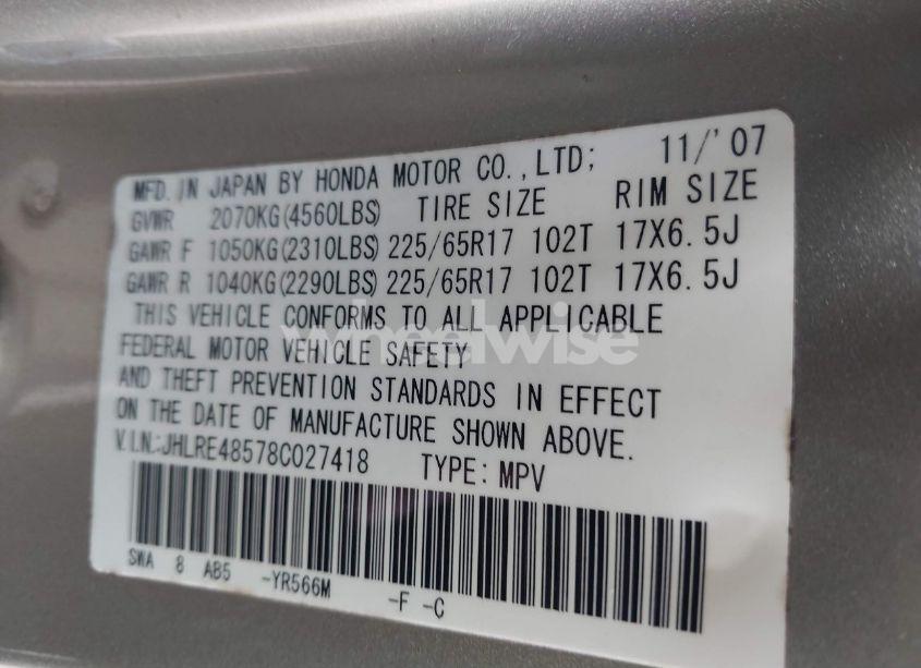 Photo 9 of 2008 Honda Cr-v EX (VIN JHLRE48578C027418)