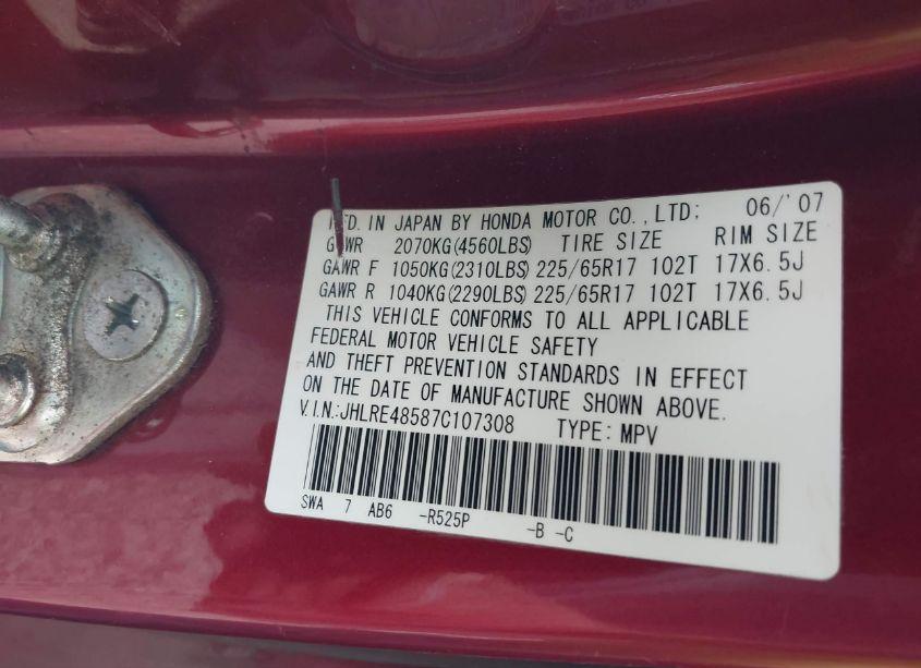 Photo 9 of 2007 Honda Cr-v EX (VIN JHLRE48587C107308)