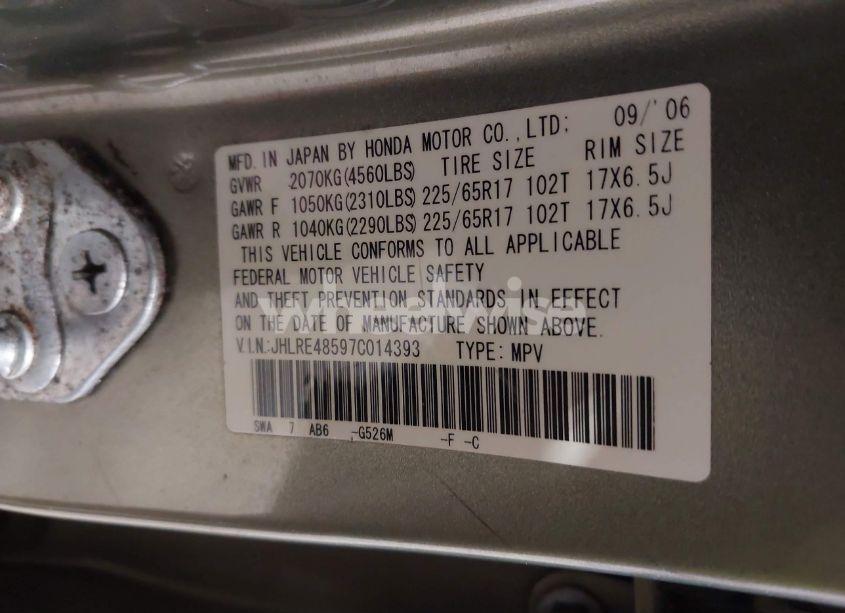 Photo 9 of 2007 Honda Cr-v EX (VIN JHLRE48597C014393)