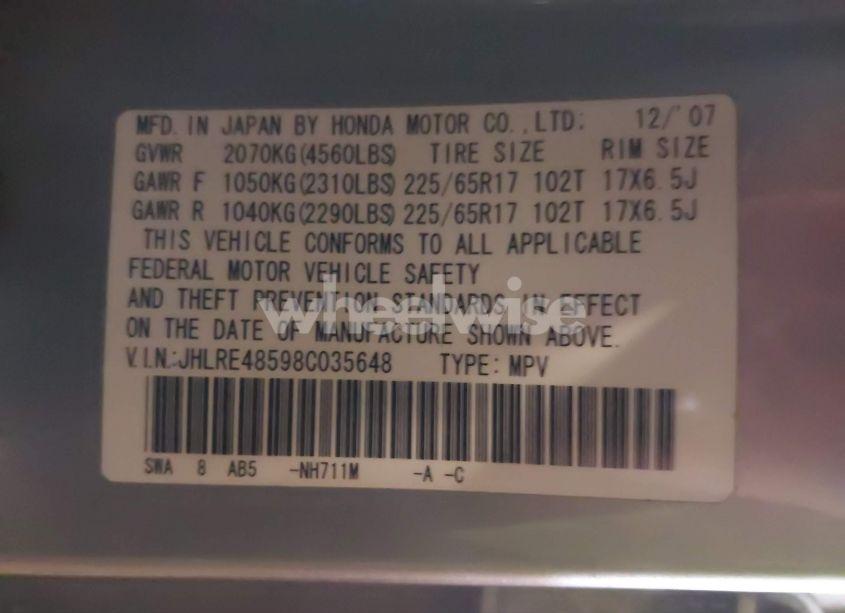 Photo 9 of 2008 Honda Cr-v EX (VIN JHLRE48598C035648)