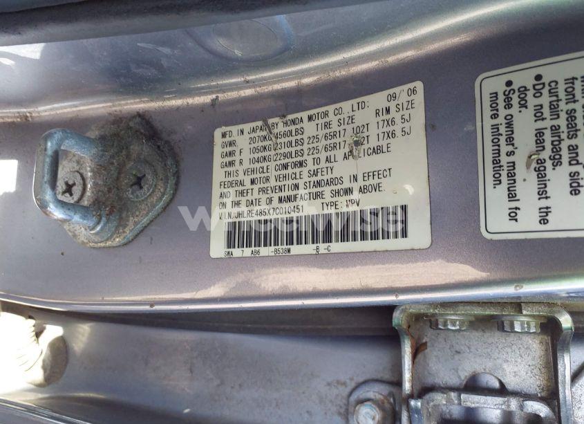 Photo 9 of 2007 Honda Cr-v EX (VIN JHLRE485X7C010451)