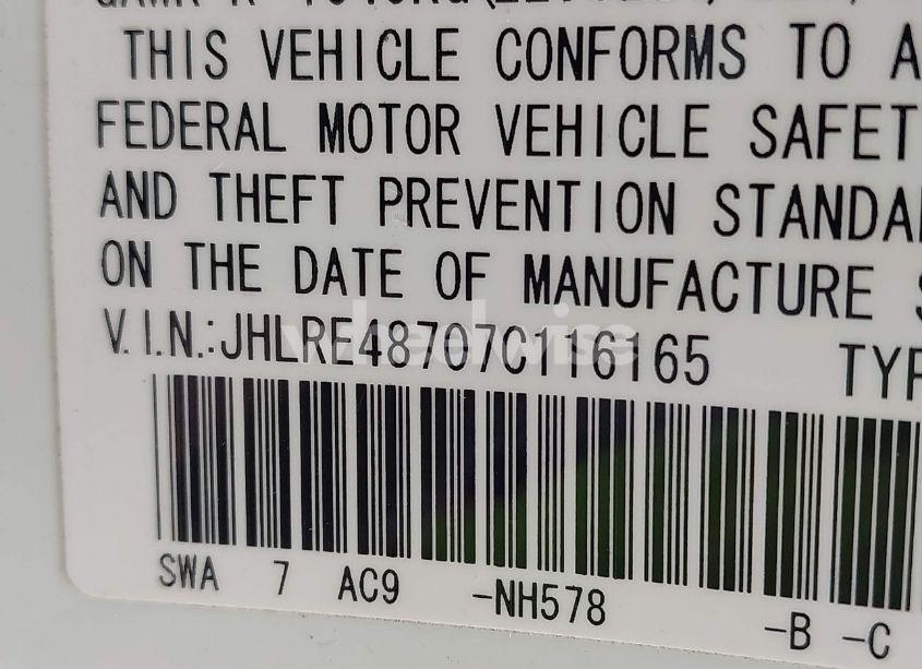 Photo 9 of 2007 Honda Cr-v EX-L (VIN JHLRE48707C116165)