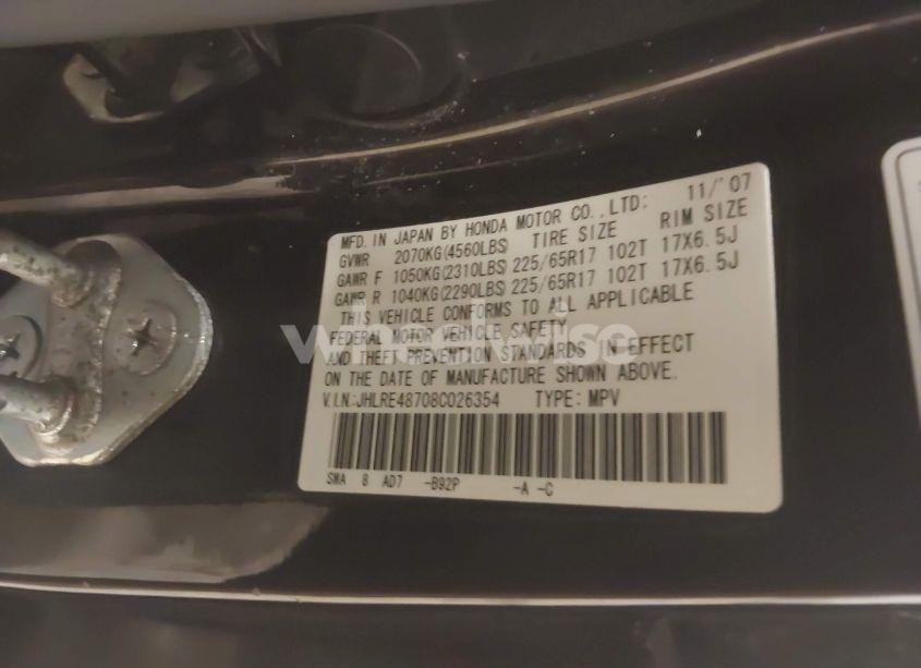 Photo 9 of 2008 Honda Cr-v EX-L (VIN JHLRE48708C026354)