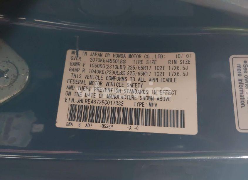 Photo 9 of 2008 Honda Cr-v EX-L (VIN JHLRE48728C017882)