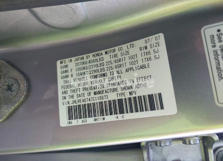 Photo 9 of 2007 Honda Cr-v EX-L (VIN JHLRE48747C118873)