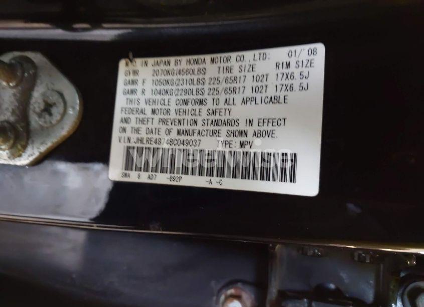 Photo 9 of 2008 Honda Cr-v EX-L (VIN JHLRE48748C049037)